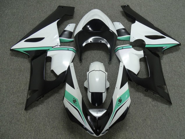 Shop Teal white and Black Kawasaki ZX6R Motorcycle Fairings 05-06 Shop Teal white and Black Kawasaki ZX6R Motorcycle Fairings 05-06