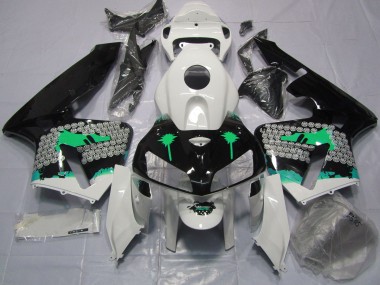 Shop Turquoise Splatter on Gloss Black Honda CBR600RR Motorcycle Fairings 05-06