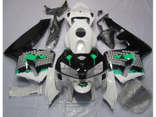 Shop Turquoise Splatter on Gloss Black Honda CBR600RR Motorcycle Fairings 05-06 Shop Turquoise Splatter on Gloss Black Honda CBR600RR Motorcycle Fairings 05-06
