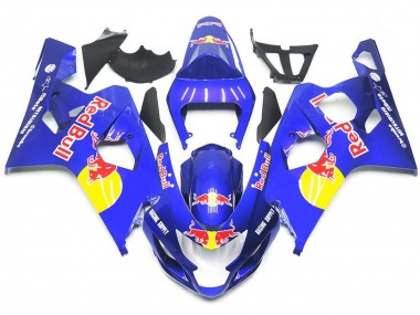 Shop Vibrant Blue Red Bull Style Suzuki GSXR750 Motorcycle Fairings 04-05