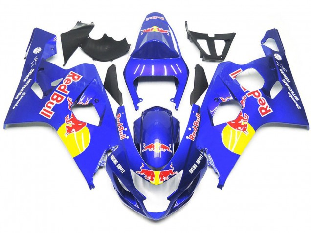 Shop Vibrant Blue Red Bull Style Suzuki GSXR750 Motorcycle Fairings 04-05