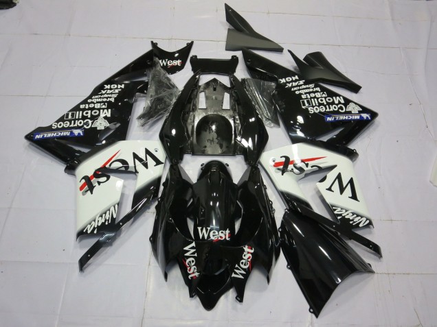 Shop West White Black Kawasaki ZX10R Motorcycle Fairings 04-05