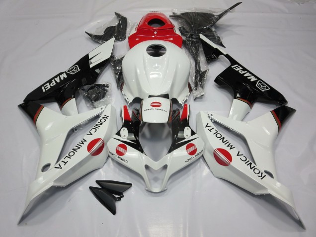 Shop White and Red KM Honda CBR600RR Motorcycle Fairings 07-08 Shop White and Red KM Honda CBR600RR Motorcycle Fairings 07-08