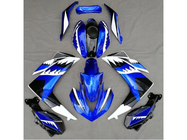 Shop White Blue and Black Shark Yamaha R3 Motorcycle Fairings 15-18 Shop White Blue and Black Shark Yamaha R3 Motorcycle Fairings 15-18