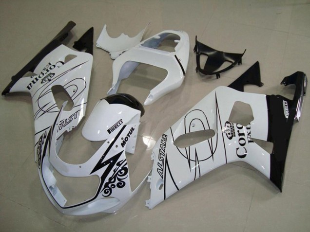 Shop White Corona Suzuki GSXR750 Motorcycle Fairings 01-03 Shop White Corona Suzuki GSXR750 Motorcycle Fairings 01-03