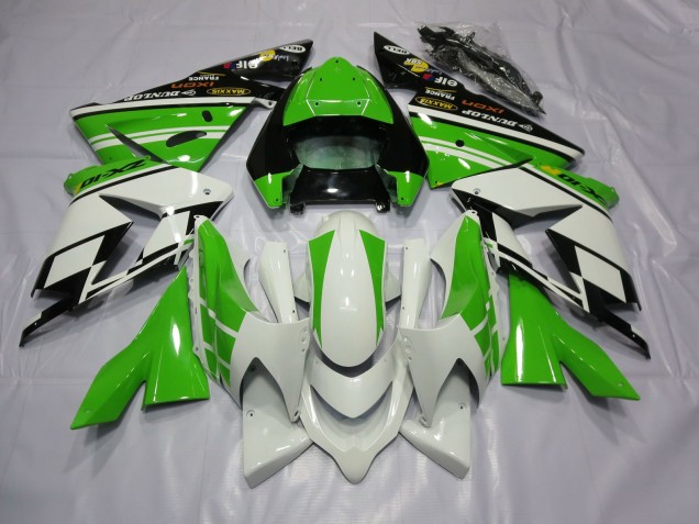 Shop White Green Kawasaki ZX10R Motorcycle Fairings 04-05
