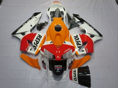 Shop White Orange Repsol Honda CBR600RR Motorcycle Fairings 03-04