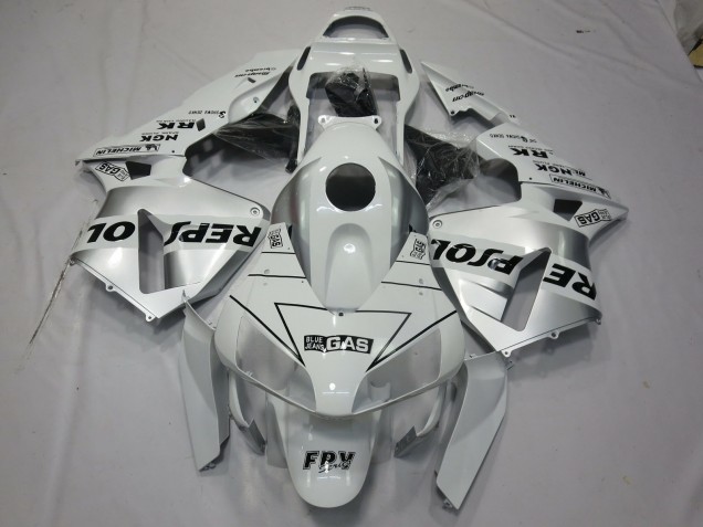 Shop White Silver Repsol Honda CBR600RR Motorcycle Fairings 03-04 Shop White Silver Repsol Honda CBR600RR Motorcycle Fairings 03-04