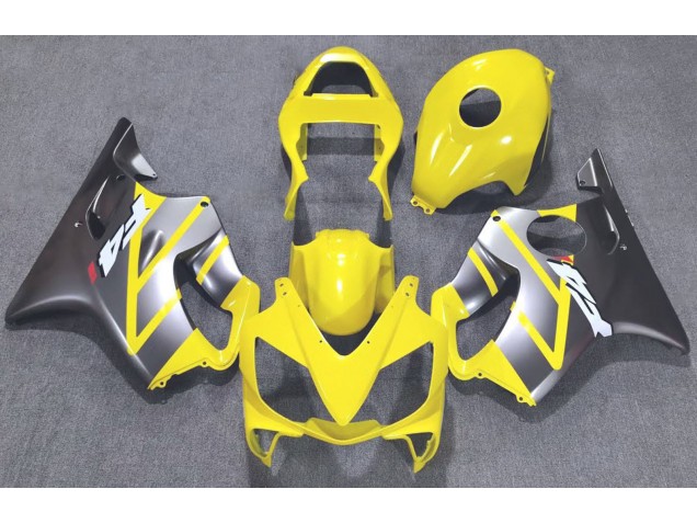 Shop Yellow and Matte Silver Honda CBR600 Motorcycle Fairings F4i Motorcycle Fairings 01-03 Shop Yellow and Matte Silver Honda CBR600 Motorcycle Fairings F4i Motorcycle Fairings 01-03