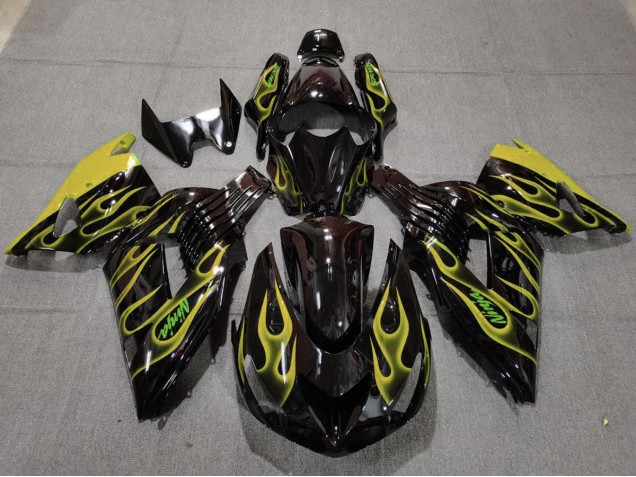 Shop Yellow Flame Kawasaki ZX14R Motorcycle Fairings 06-11 Shop Yellow Flame Kawasaki ZX14R Motorcycle Fairings 06-11